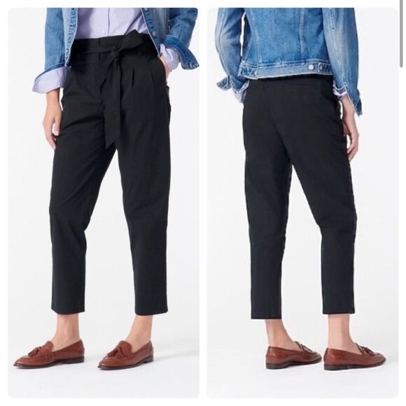 J. Crew Pants - NWT J. Crew Tapered paper-bag pant in cotton poplin 00